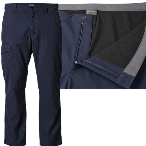 Eddie Bauer Other - Eddie Bauer Men Navy Blue Fleece Lined‎ Tech Pants cargo 40x30 Relaxed Outdoor